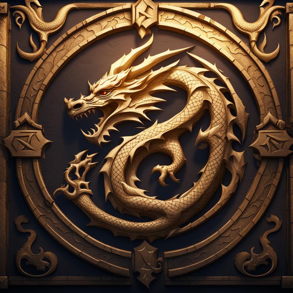Medieval Dragon Sigil with 3D Shading
