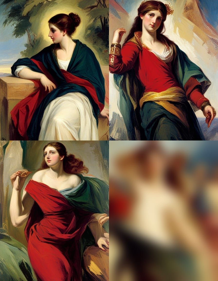 Romantic Portrait in Chasseriau Style