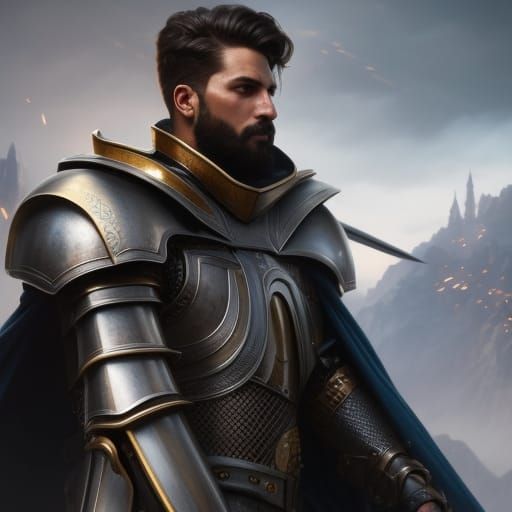 Fantasy Knight Portrait in Digital Art Style