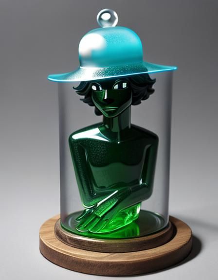 Glass Character Hats in a Minimalist Shop