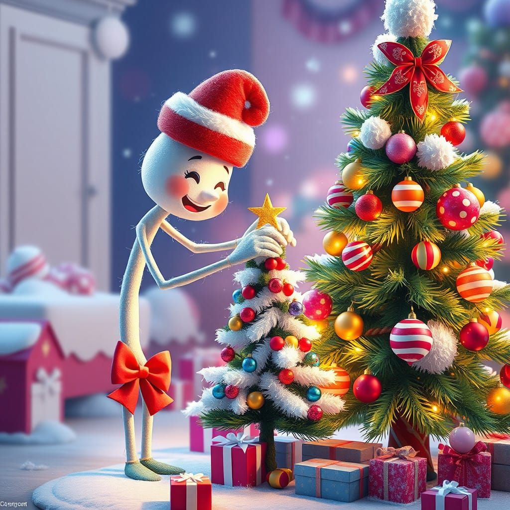 Whimsical Christmas Scene in Candyland Style
