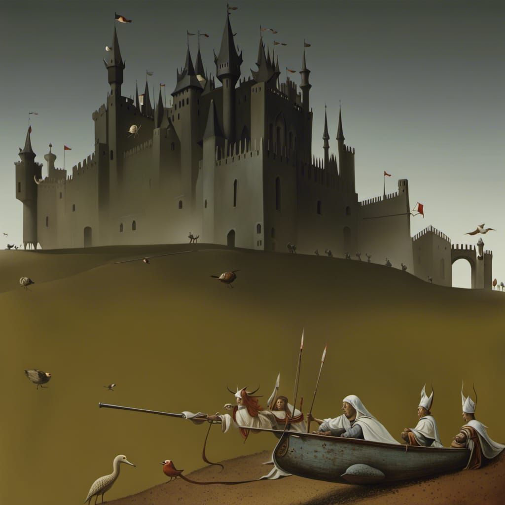 Surreal Medieval Castle in Horror Style