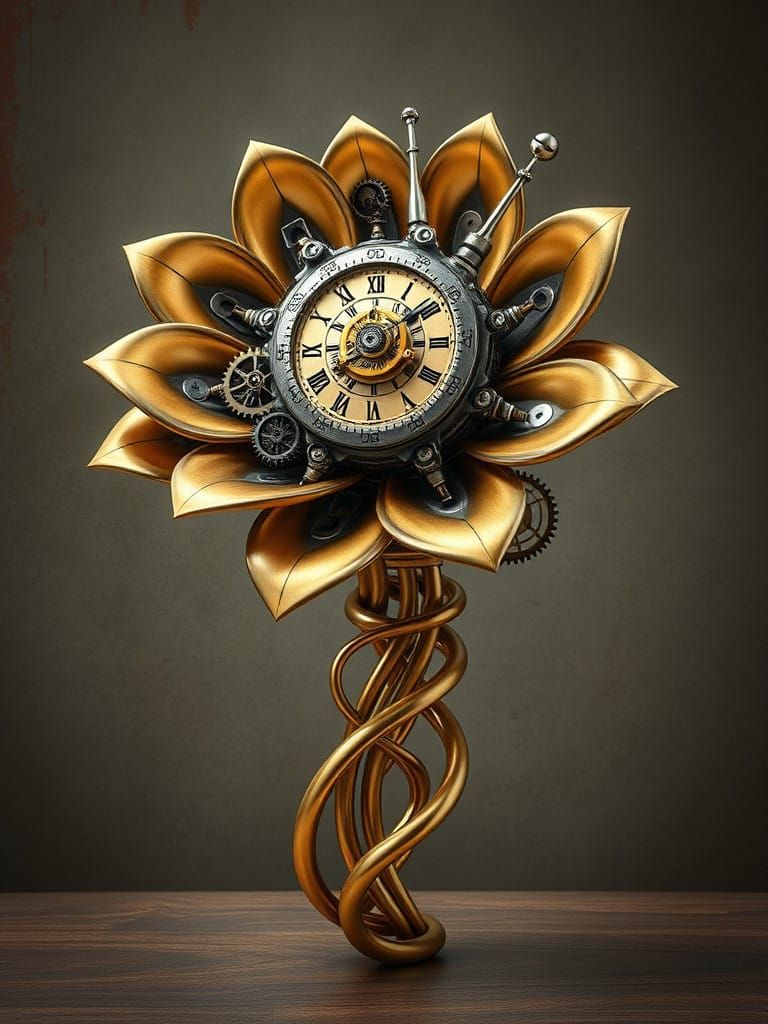 Surreal Steampunk Masterpiece Reveals Clockwork Blooms in Sh...
