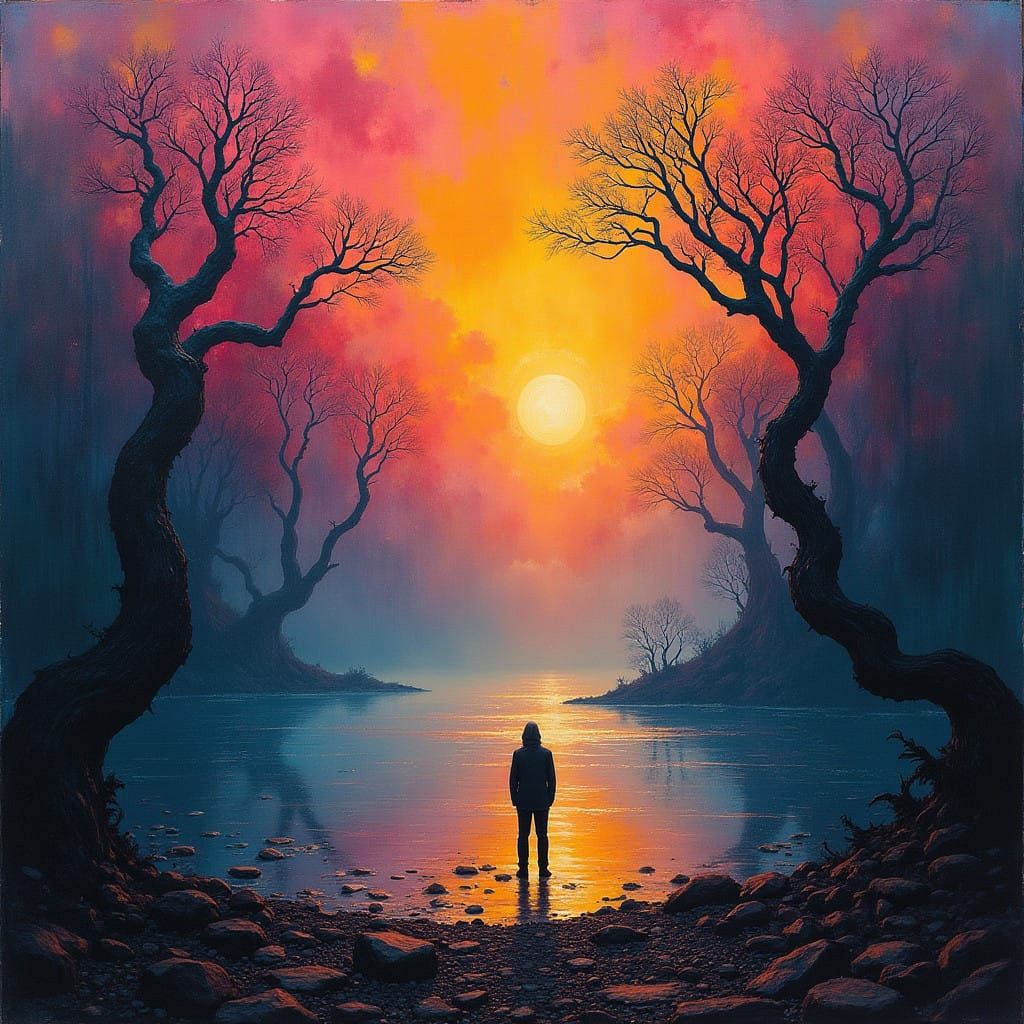 Surreal Dreamscape with Ethereal Atmosphere and Mysterious F...