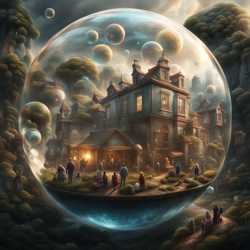 People in a Bubble: Cinematic Digital Painting