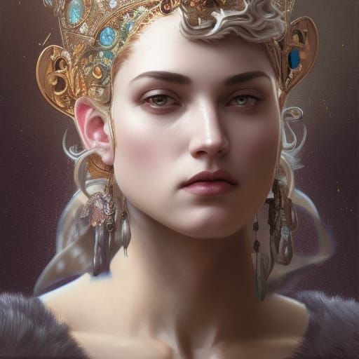 Dramatic Portrait of a Queen in Digital Painting Style