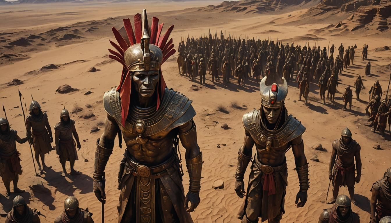 Pharaoh Neferkha in Dark Industrial Fantasy Style