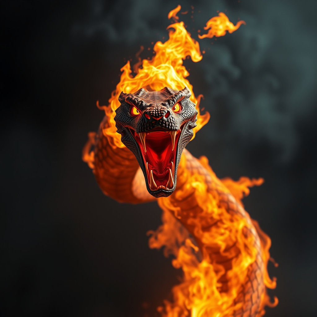 Spectacular Fire Serpent Ready to Strike