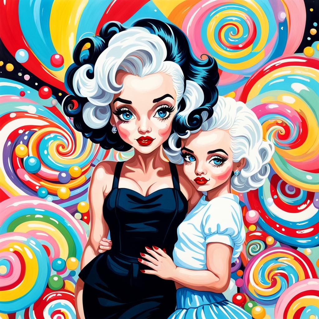 Betty Boop and Marilyn Monroe Babies in Candyland