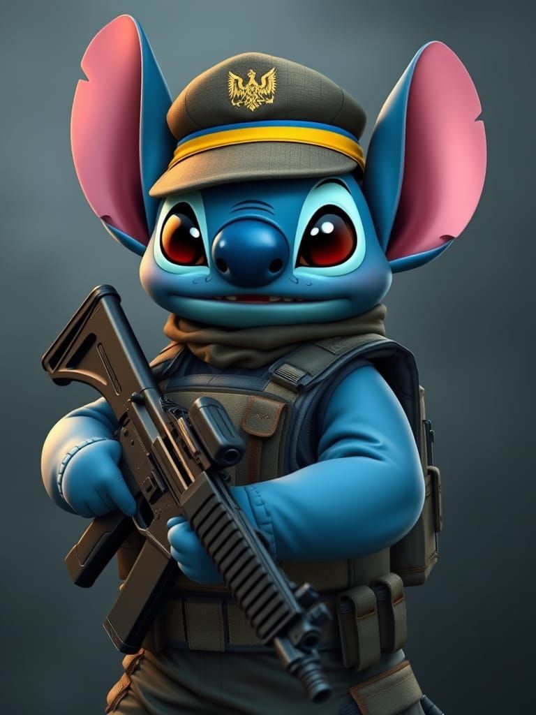 Cyberpunk Military Alien in Tactical Gear