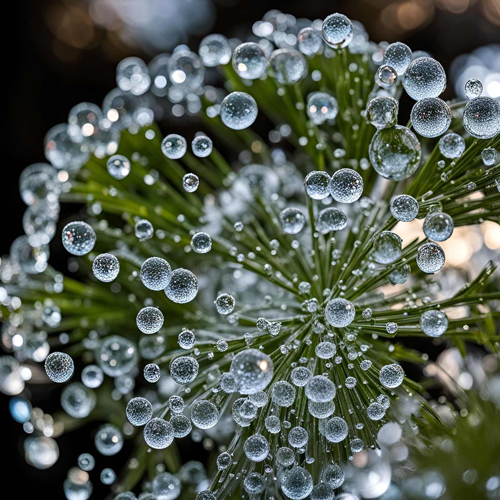 Exploding Ice Bubbles in Photorealistic Style