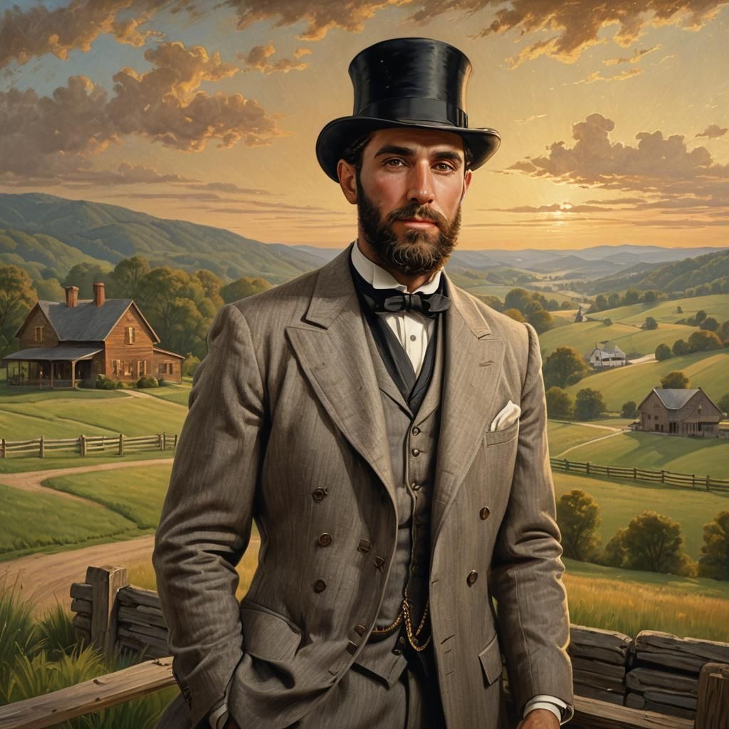 19th Century Portrait of Francis Abraham as Oil Painting