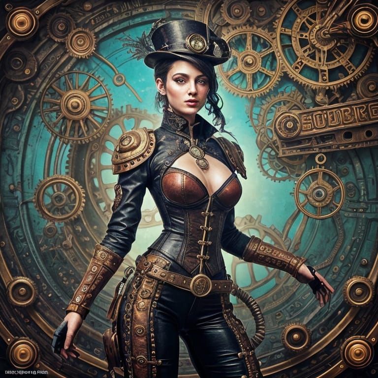 Steampunk Goddesses in Vibrant Pop Art Style