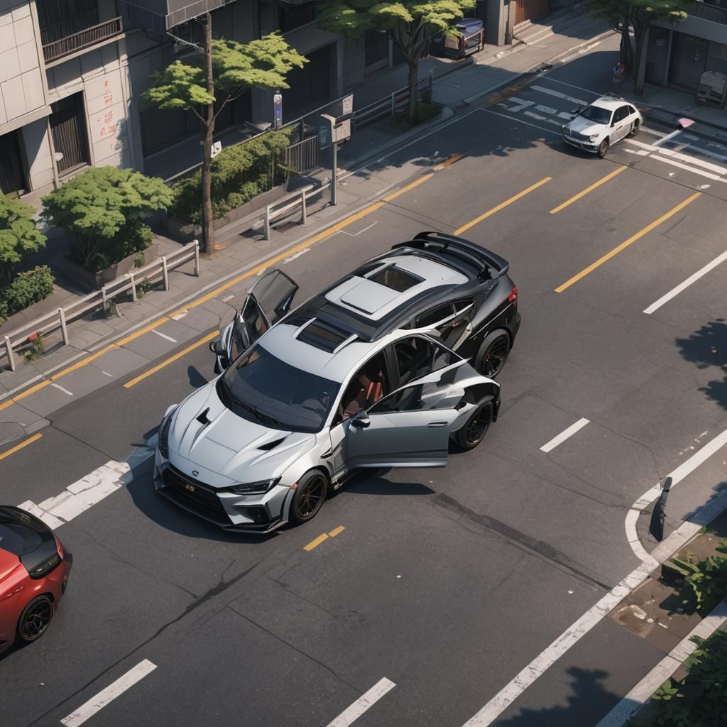 Anime Style Car Concept Art in 8K Resolution