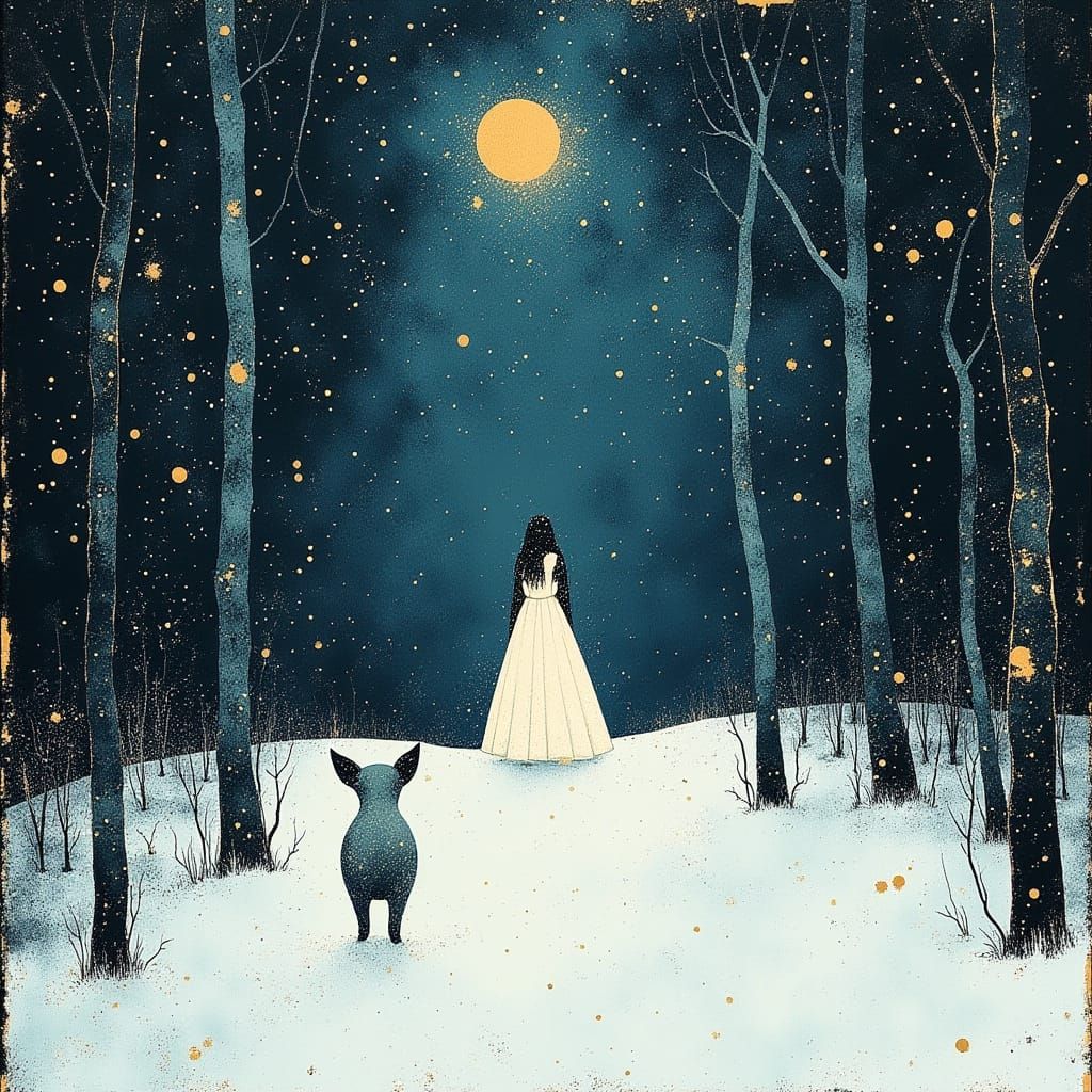 Vasilisa Follows Morozko Through Snow