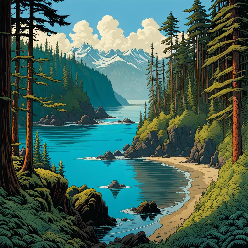 Coastal British Columbia Comic Book Art