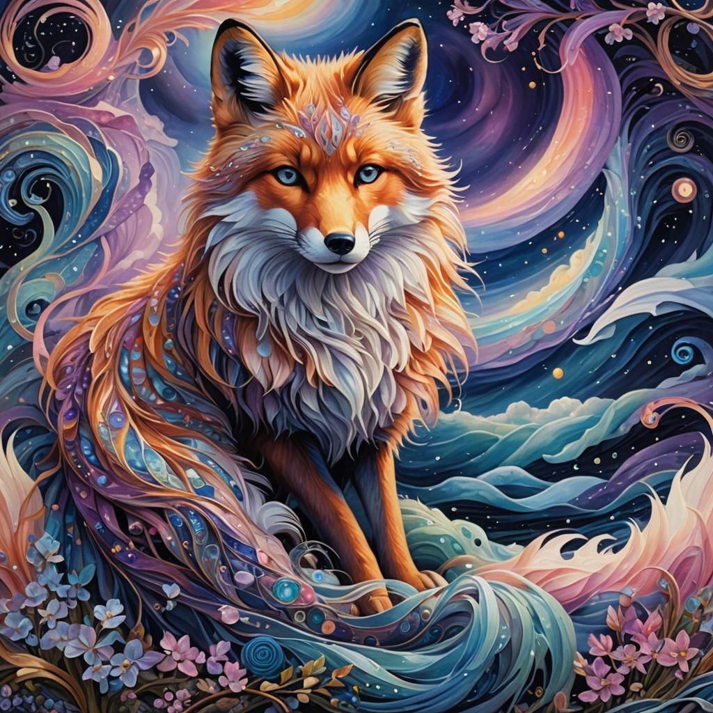 Fantastical Fox Woven from Dreamlike Threads