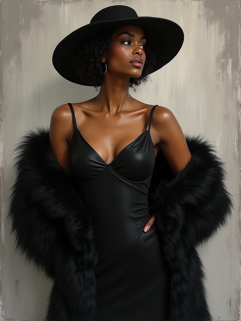 Art Deco Portrait of a Woman in Black and White