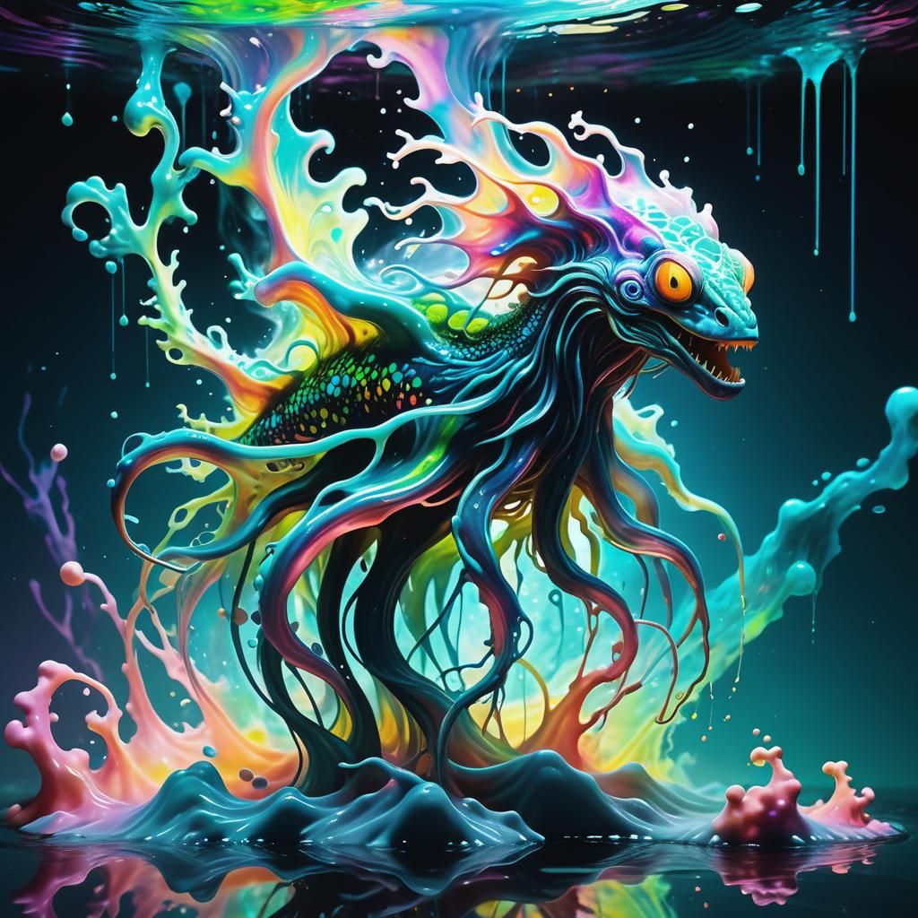 Wild Tribal Centaur Warriors in a Liquid World of Gemstones....