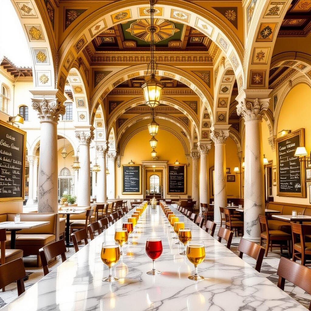 Renaissance Bar: Beer Chalices in Raphael Style