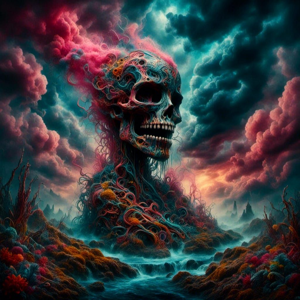 <lora:Wonky Houses ALIVE:1.0> <lora:CyberGothica:1.0> surrea...