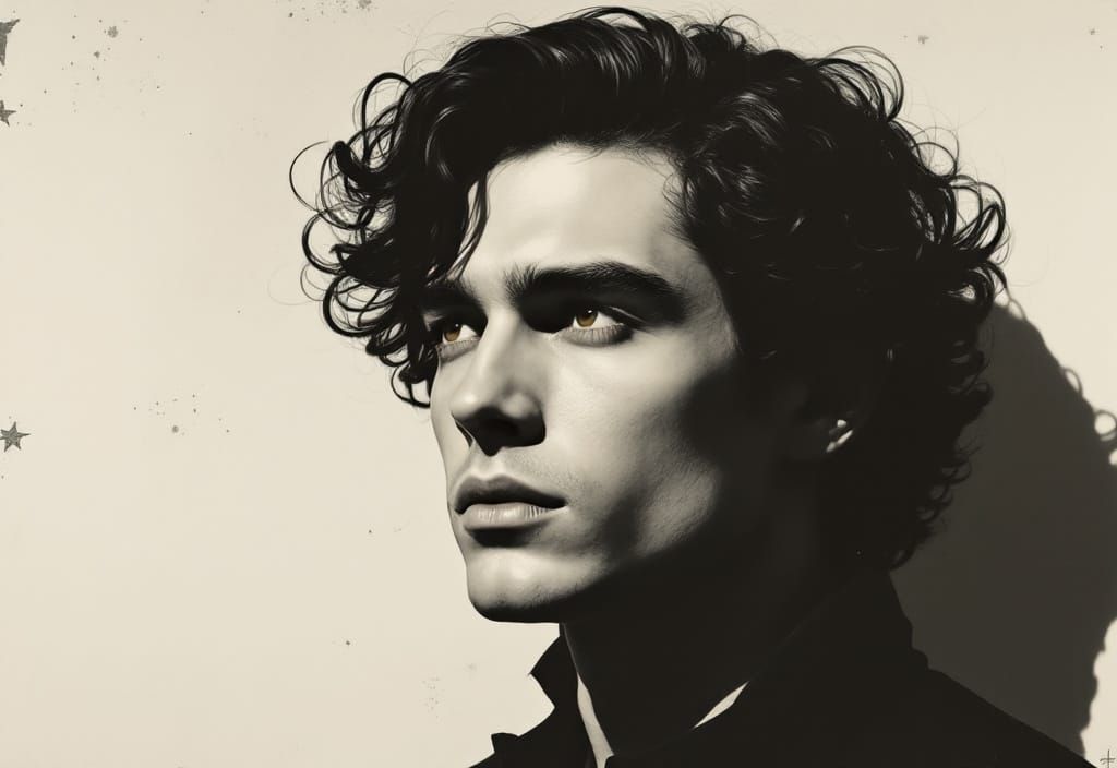 Surreal Portrait of a Man in Art Deco Style