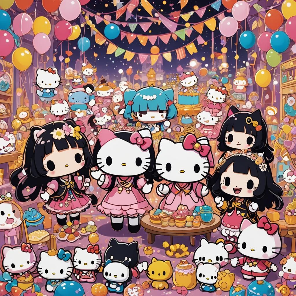 Hello Kitty and Friends Celebrate Purim in Anime Style