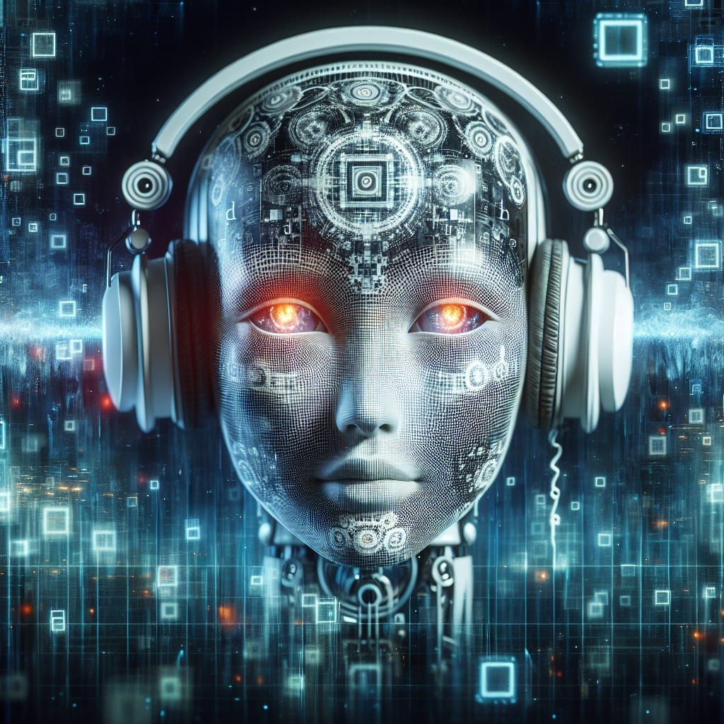 Artificial Intelligence Artist in Cyberpunk Digital Realm