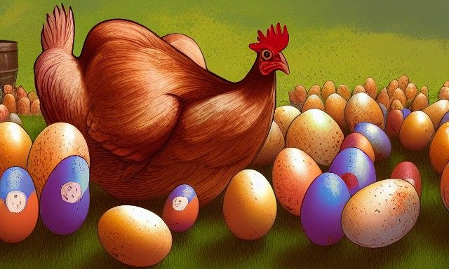 Confused Chicken and Pile of Eggs Concept Art