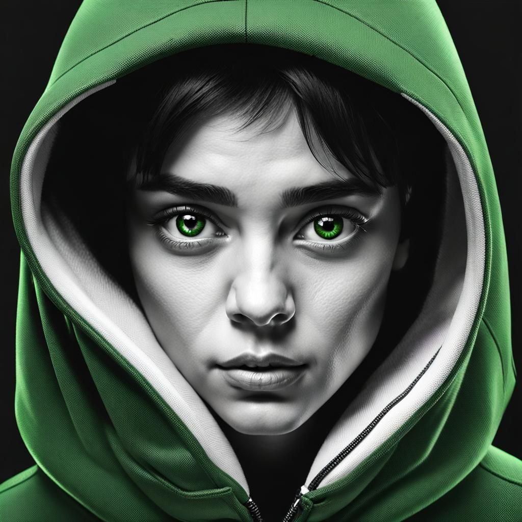 Striking Portrait of a Woman with Green Eyes
