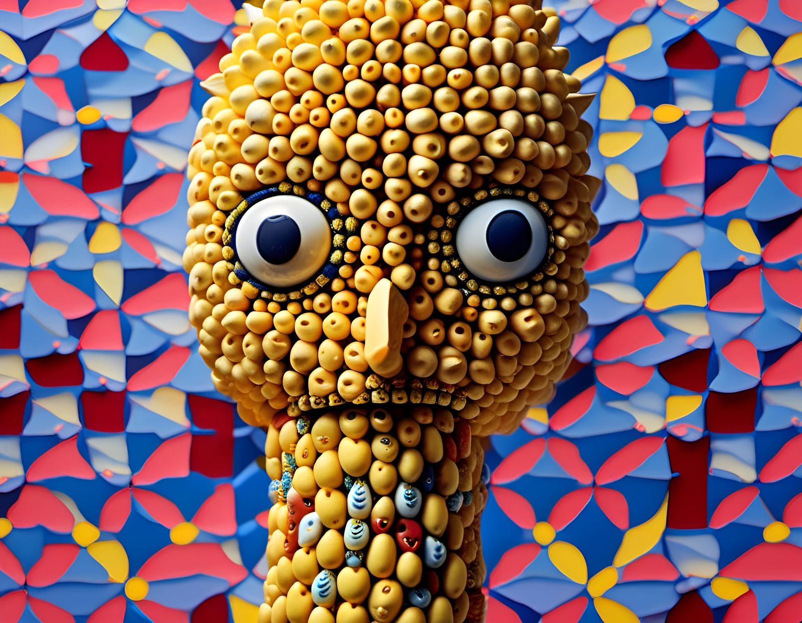 Humanoid Maize Portrait in Fauvist Style