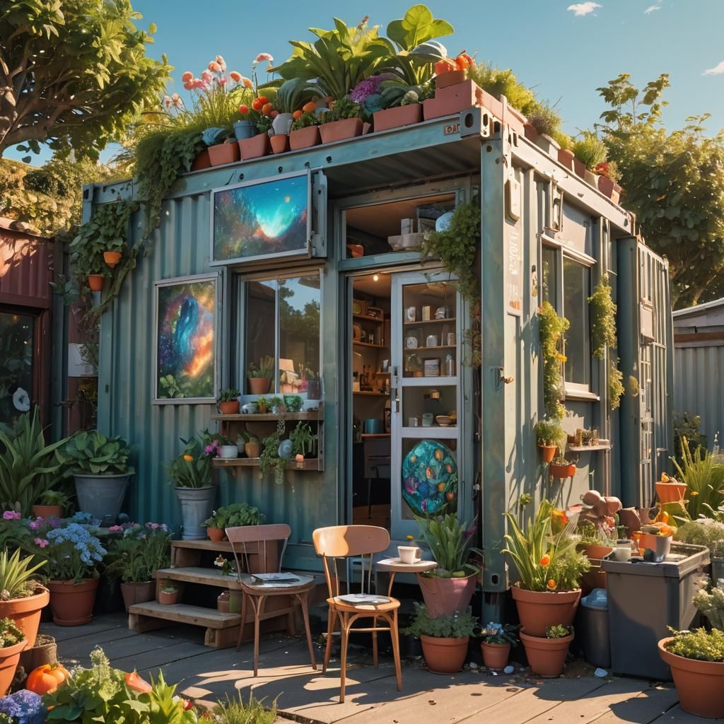 Charming Container Home in a Crystal Garden