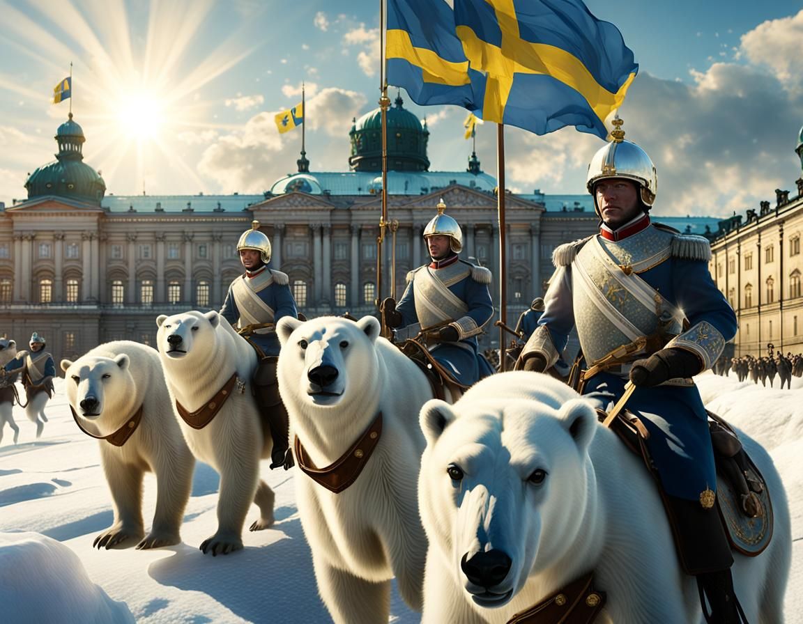Swedish Cavalry on Polar Bears: Royal Celebration