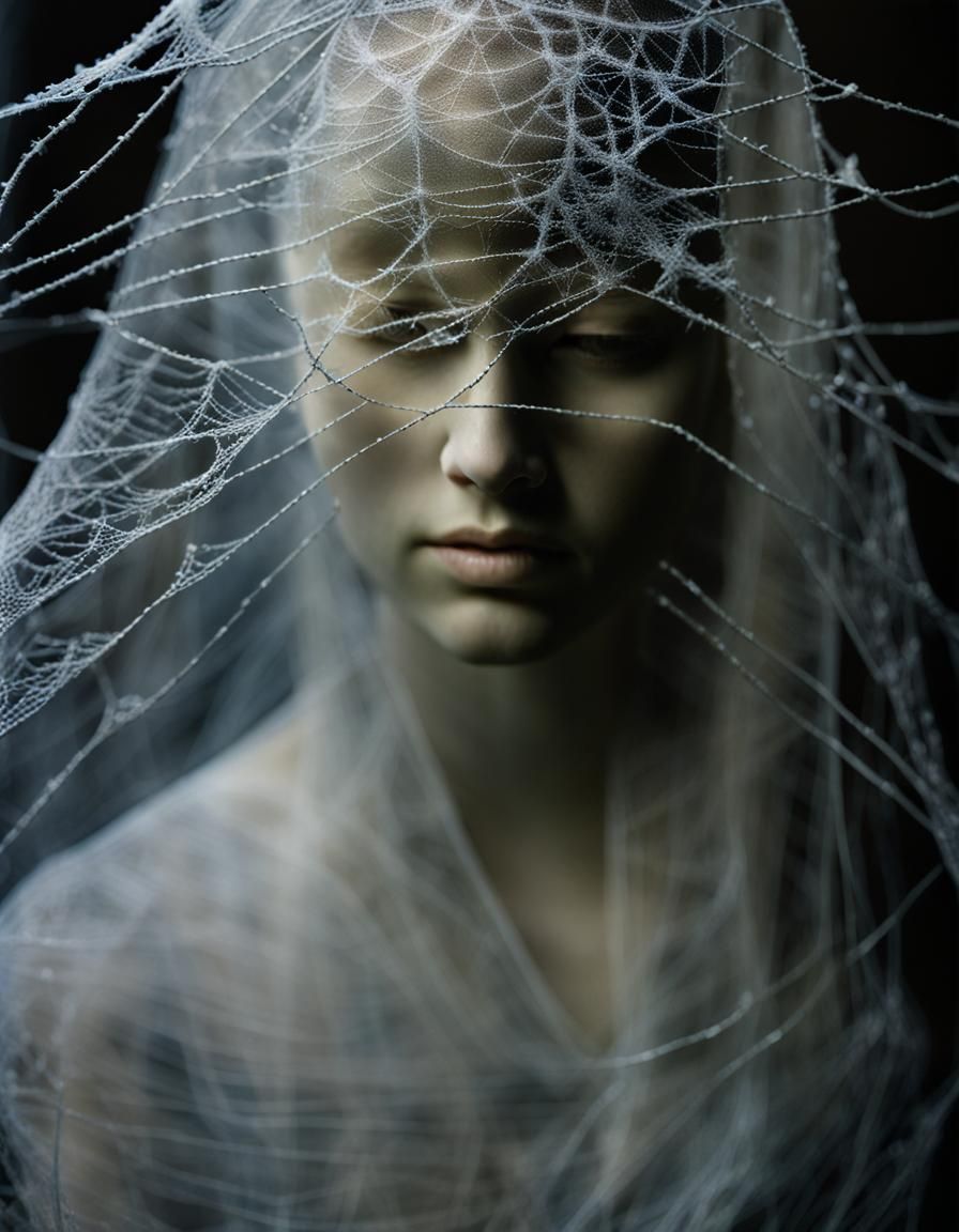 Andromorphic Ice Soul Shadow Being in Liquid Silk Style