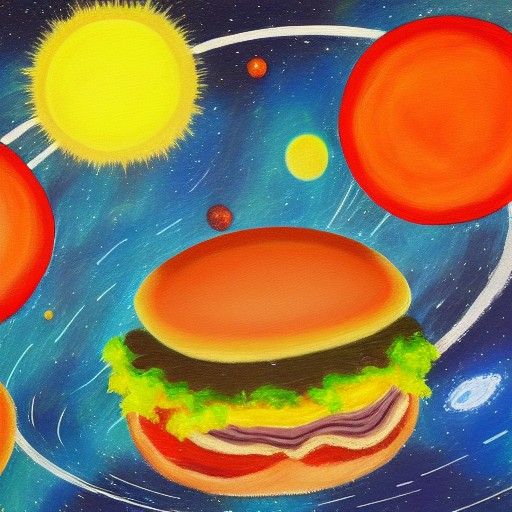 Burger Planet Solar System: Impressionist Style