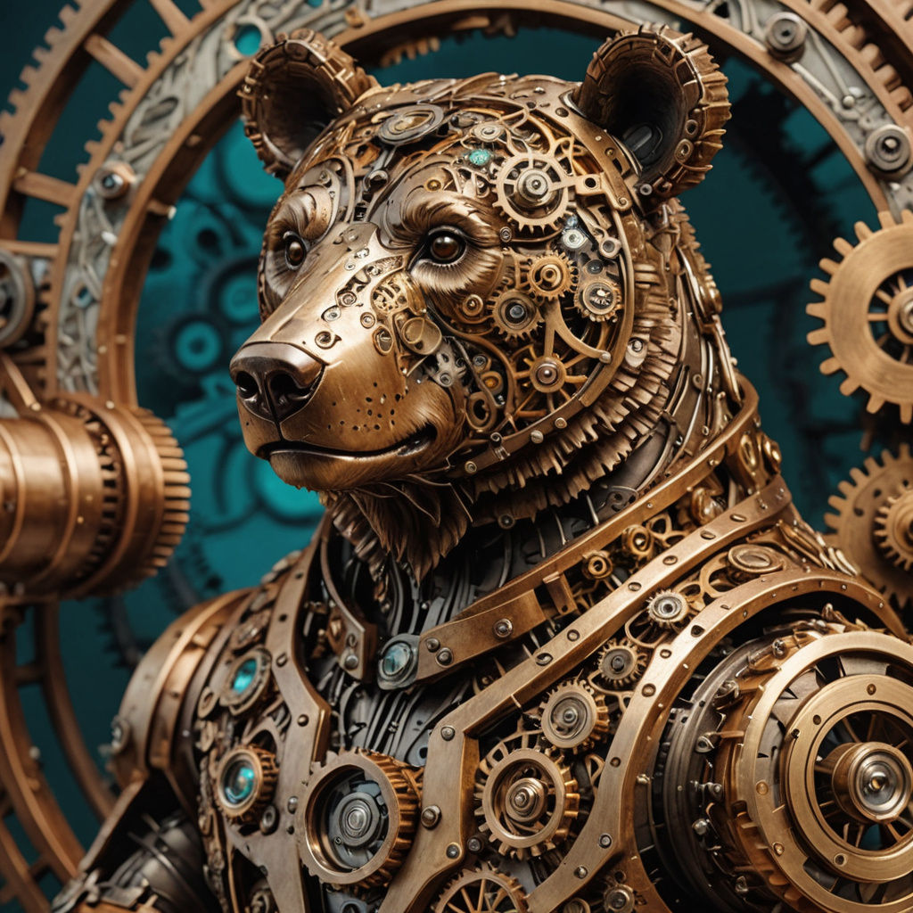 Steampunk Clockwork Bear: Gears and Cogs