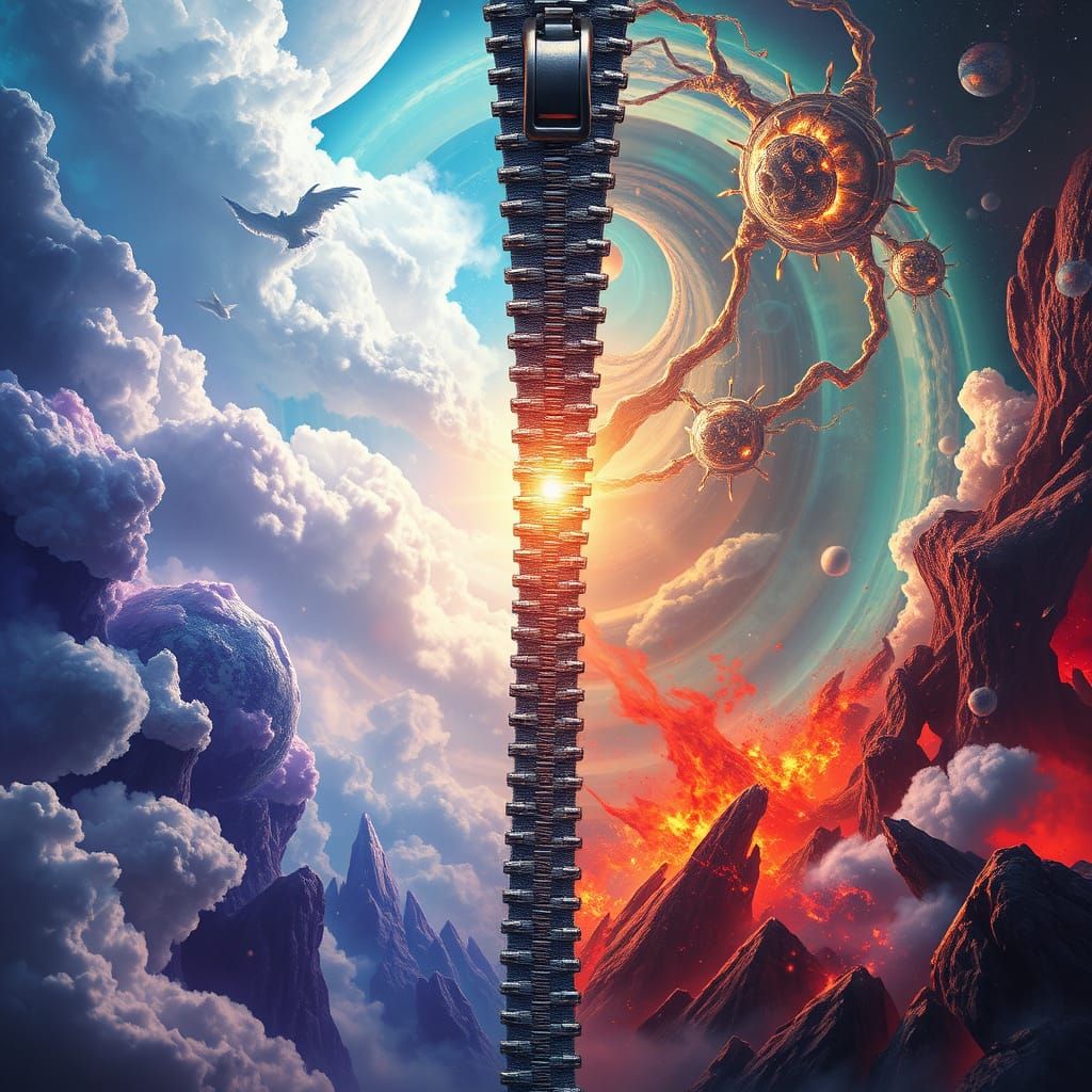 Cosmic Zipper Splits Reality in Two