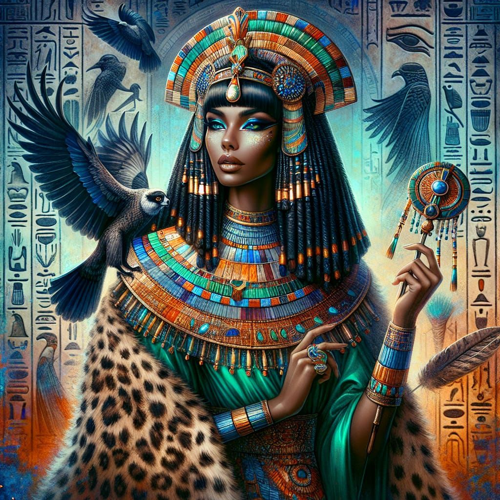Ancient Egyptian Goddess in Hyperrealistic Style