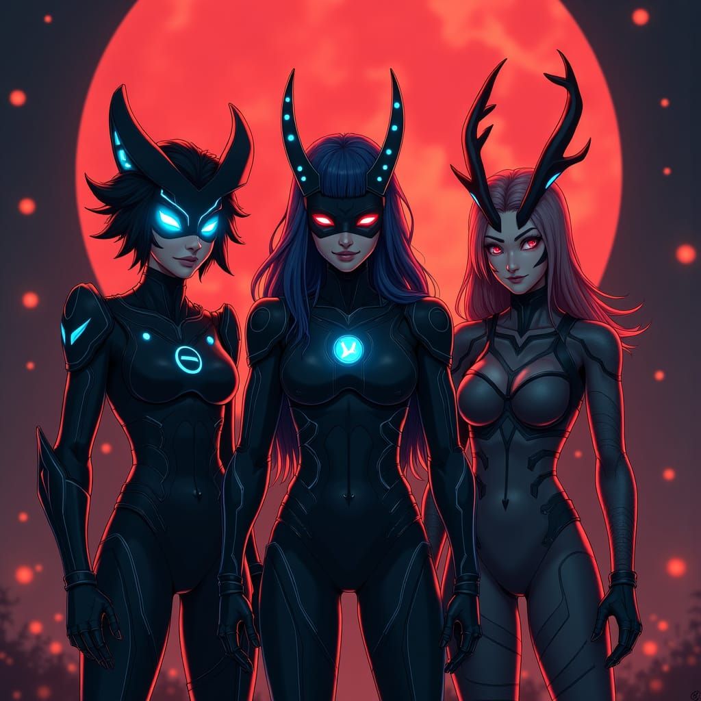 Cyberpunk Assassin, Trickster Goddess, Angelic Warrior