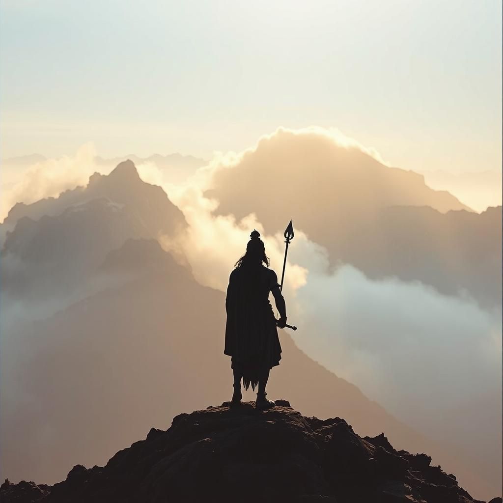 Epic Lord Shiva Standing Majestically on Mount Kailash