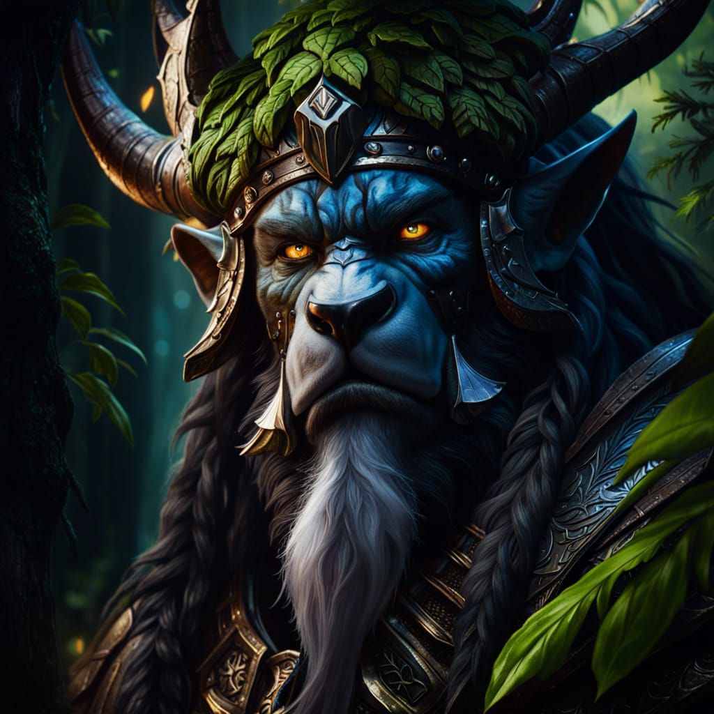 Majestic Cenarius Portrait in Warcraft Forest