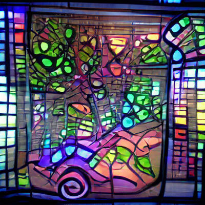Abstract Stained Glass Window Art