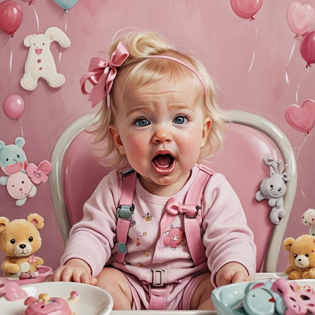 Adorable Baby Girl in Whimsical Kirigami Scene