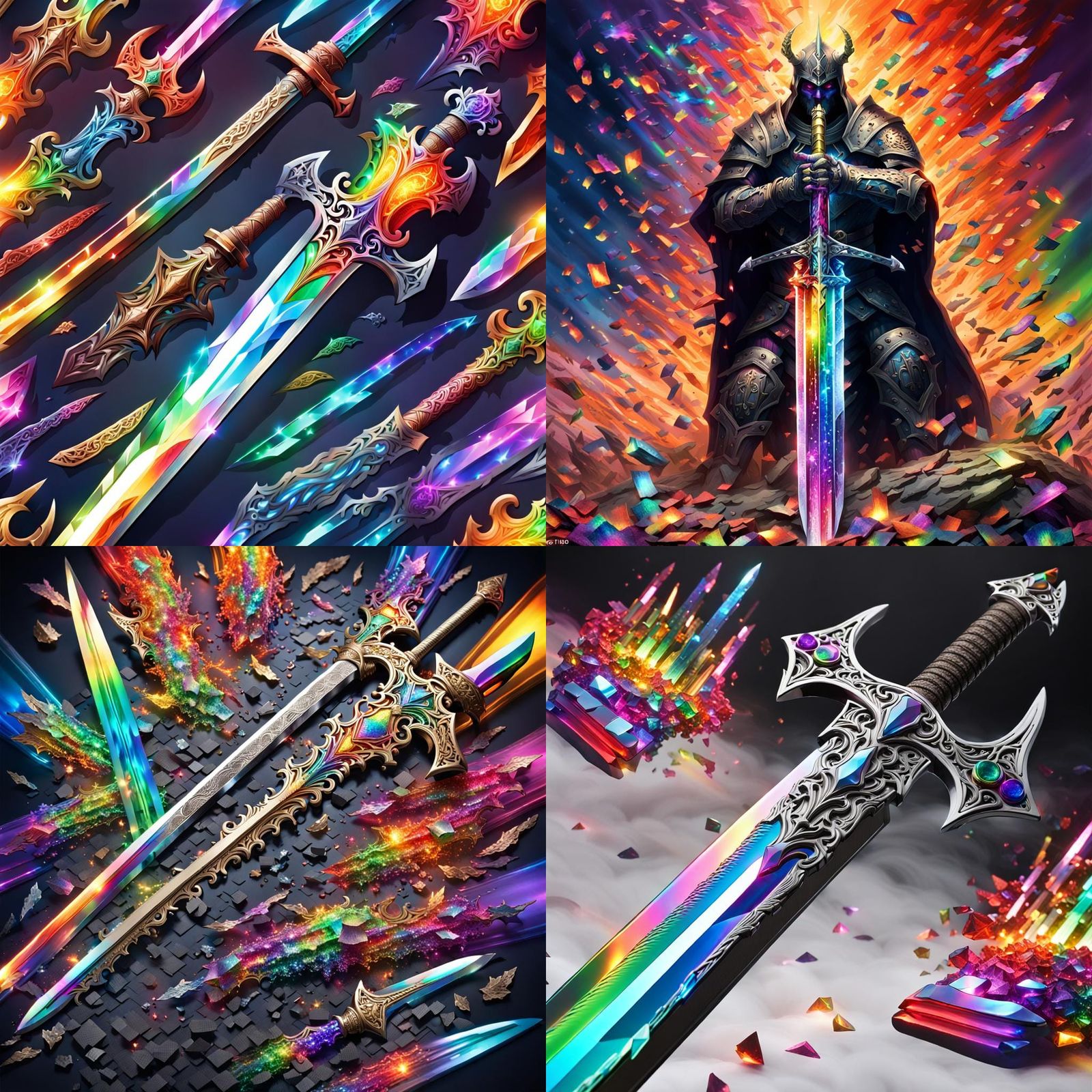 Rainbow Titanium Sword Shatters