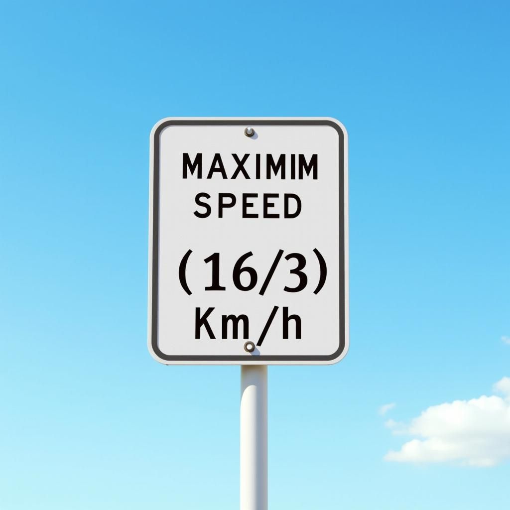 Humorous Road Sign with Mathematical Speed Limit