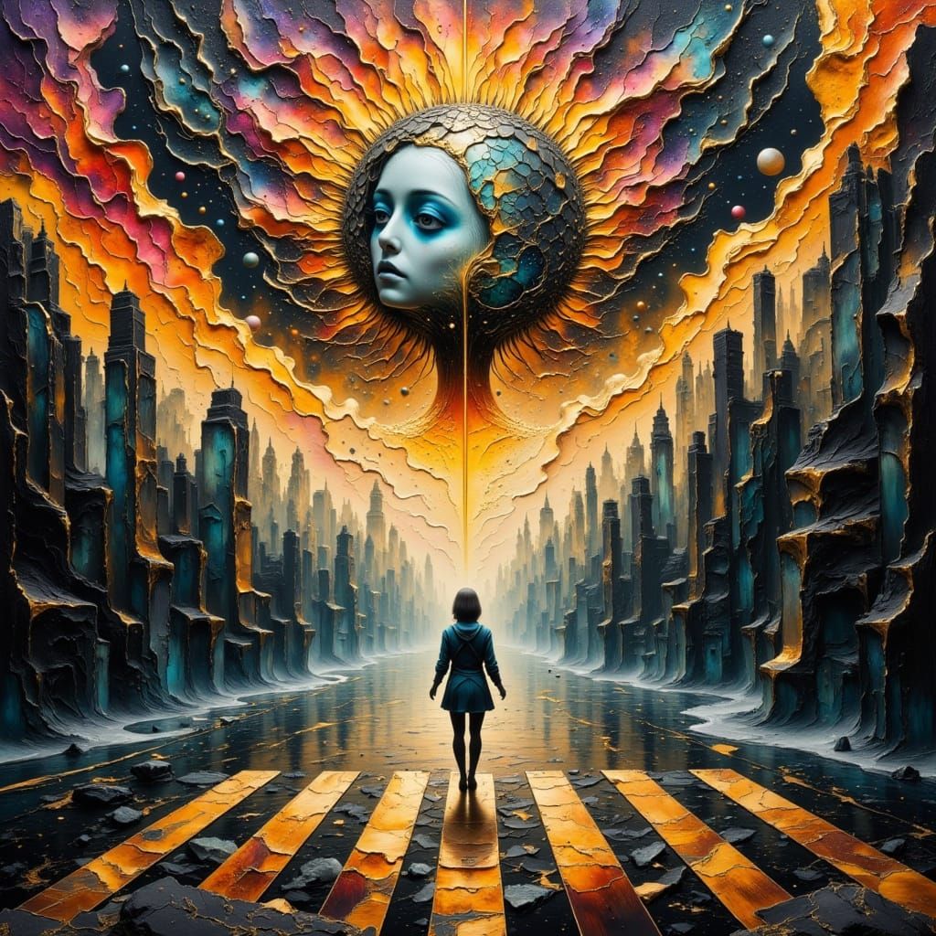 <lora:Moonchild:1.0> <lora:hyperkraximalismus:1.0> <lora:Abstract Reality:1.0> I’m just crossing the line