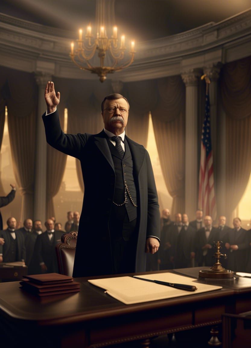 Theodore Roosevelt Swearing-In: Epic Digital Painting
