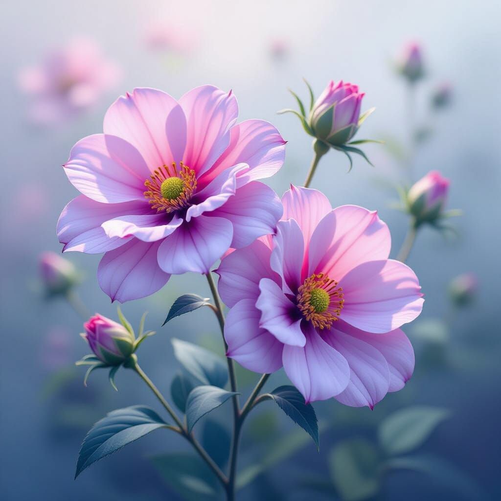 Ethereal Watercolor Masterpiece of Vernonia 'Iron Butterfly'...
