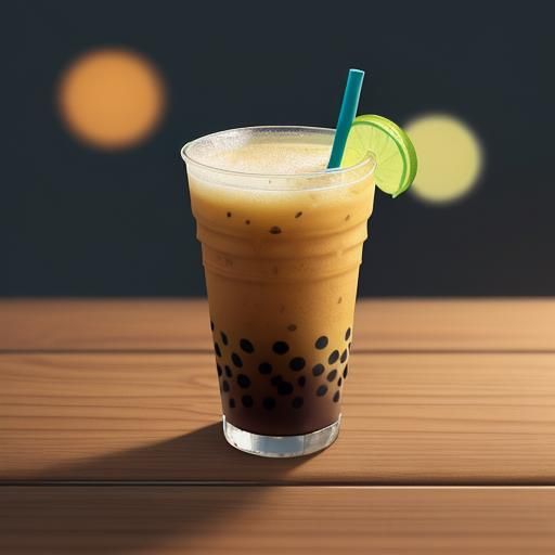 Cute Boba Tea Drink in Pixar-style 3D Render