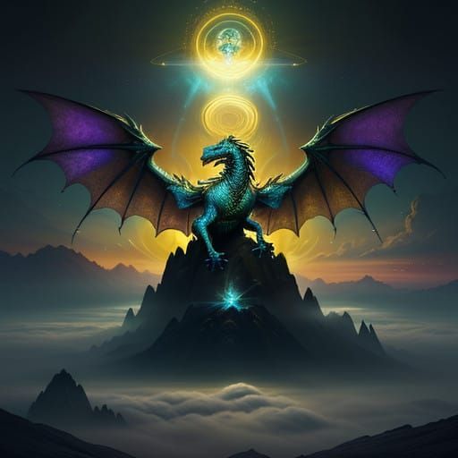 Majestic Holy Dragon in Soft Golden Light